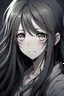 Placeholder: dark long hair gray eyes anime