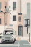 Placeholder: Minimalist boho street illustration wall art