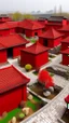 Placeholder: A red fiery Chinese royal village designed in Ica Stones