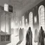 Placeholder: ghostly wraiths and smoky phantoms in a hall with broken mirrors