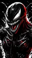 Placeholder: Black venom Symbiote version Batman,dominant symbiote character,mystical background,ultra detail, concept art,Lots of ink red splashes ,super detailed face, dynamic lighting, digital painting,highly detailed ,8k,
