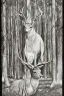 Placeholder: Forest, fair with deer standing, frontal, model style, hyper realistic, accurate, delicate, extremely detailed, Graphic novel style, wide-angle, front view, open aperture, superfine pencil