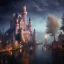 Placeholder: A magical gothic little town of witches with a castle and canals Nick Harris style