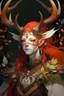 Placeholder: red hair autumn harvest Eladrin Male antlers beard druid of the stars