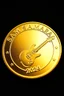 Placeholder: view of word , SAM SAMARRAI 2024, on the edge on the gold coin ,with picture of electric guitar, in the middle of the coin.