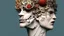 Placeholder: Complex 3d render ultra detailed of a handsome male porcelain profile face, biomechanical cyborg, analog, 150 mm lens, beautiful natural soft rim light, big leaves and stems, roots, fine foliage lace, colorful details, massai warrior, alexander mcqueen high fashion haute couture, pearl earring, art nouveau fashion embroidered, steampunk, intricate details, mesh wire, mandelbrot fractal, anatomical, facial muscles, cable wires, elegant, hyper realistic, ultra detailed, octane render