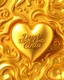 Placeholder: Create an image featuring a render 3D golden heart with the inscription " Dewi Cinta " in the center. The heart should be set against a background of swirling golden patterns that resemble molten gold. Intersperse small, sparkling diamonds within the swirls to add a touch of elegance and luxury.