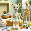 Placeholder: An adorable crochet doctor toy design featuring a miniature crochet giraffe figurine, equipped with a crochet stethoscope, and surrounded by carefully crafted crochet medical equipment, including a crochet examination table and shelves filled with tiny medical supplies, crocheted.