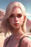 Placeholder: shoulder-length blonde hair, best quality,masterpiece,detailed,16k,beautiful detailed face,beautiful detailed eyes,8k,female_solo,perfect body, ((Freckles and dry impure skin)) , (full body shot), 1 beautiful woman, (colored shoulder-length Length hair), grey eye, pink skin, bathing on a desert islandbacklighting, fog, day lighting, birch light, sun rays, volumetric light,High detailedrealistic seductive cute girl , hyperrealistic teen, photorealistic realistic photoreal, hyperrealistic digi