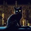 Placeholder: Cats hair emo , city night view wallpaper , cartoon Lazer