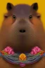Placeholder: colorful capybara by Frida Kahlo