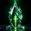 Placeholder: cyberpunk crystal shard ammunition, chaos shards, black background, green lighting, video game icon