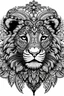 Placeholder: mandala lion: black and white with background white