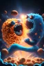 Placeholder: pasta monsters fighting meatball monsters, 8k, outerspace