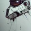 Placeholder: photorealistic at-at pilot helmet with weathered painting , illustration on coarse canvas by <agnes cecile> and <Yoji Shinkawa>, ornate and intricate details , soft smooth lighting, ultra detailed concept art,