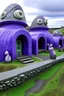 Placeholder: A purple university with slimy snails designed in Moai statues painted by Christen Købke
