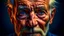 Placeholder: Create a portrait of a very elderly handsome man with a wrinkled face. He has a very intelligent look with kind and sad gray eyes. He's looking straight at the camera. His face is decorated with deep wrinkles that speak of wisdom and experience. His eyebrows are slightly raised, expressing restrained curiosity, as well as a note of sadness. The high forehead gives him a mental grace, and the deep, sharp facial features add expressiveness to his appearance. A positive, optimistic mood. Hyperreali