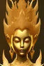 Placeholder: statue 3D Girl gold, Thai pattern, Thai dress, detailed pattern, pattern, template, prototype, weaving gold 4k golden face wing