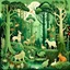 Placeholder: A mint colored animal kingdom in a forest painted by Edward Hicks