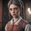 Placeholder: 18 jähriges gut aussehendes mädchen aus dem jahre 1804 mit sträflingskleidung mit farben unreal engine 6, high detail, intricate, cinematic.