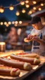 Placeholder: "Lonnie Bigalow" rolling a really warm hot dog on a nice summers evening with patio lanterns, bokeh like f/0.8, tilt-shift lens 8k, high detail, smooth render, down-light, unreal engine, prize winning