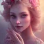 Placeholder: fairy, smiling, pink, green, beautiful, hyperrealism, masterpiece, expert, cinematic lighting, sharp focus, 8K, pastel, macro lens, woman, detailed, flower