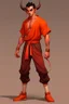 Placeholder: Full Body, Male Tiefling, monk, street outfit like Goku, boxer pose