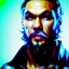 Placeholder: Actor, jason momoa, blade runner style, rain, fog, neon ambient, gradient color, clean skin, circuits, latex coat, cyber punk, neon, tubes, portrait, photo studio, unreal engine 5, smooth color, 16 bit, god lights, ray tracing, RTX, lumen lighting, ultra deatail, volumetric lighting, 3d, finely drawn, hd.