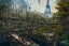 Placeholder: Senna+river+Bar on garden rooftops +Paris mixed new york +Skyscraper +steampunk+biopunk+alphonse mucha, greg rutkowski,matte painting, cryengine, hyper detailed, felix kelly, fantasy art, seb mckinnon