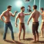 Placeholder: Men showering together