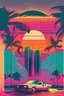 Placeholder: 80s miami drawing 1 sun