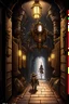 Placeholder: A steampunk dungeon hallway with a knight clockwork robot rpg cover art