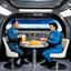 Placeholder: [vintage star trek original series] one man and one woman start trek officiers eating McDonald in the Starship Enterprise, they have their feet on the chairs