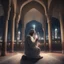 Placeholder: Hyper Realistic Praying matt in a mosque at night