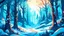 Placeholder: fantasy cartoon style illustration: winter with snow in the wood