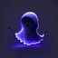 Placeholder: Cute ghost, purple, black background, professional, artstation, black gradient, trending, high contrast