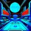 Placeholder: cyberpunk retro capital futuristic for comics in light blue