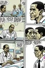 Placeholder: Obama’s hospital incident as a comic strip.