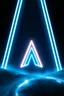 Placeholder: extremely sharp hypnotic suggestive symbol in front of depth of field neon google airship effect