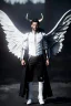 Placeholder: angel, demon, angel demon hybrid, half angel, half demon, black angel wings, white demon wings, black and white, balance, horns, armor, noble clothes, black and white armor, black and white clothes