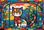 Placeholder: the cat in the window painting by Romero Brito