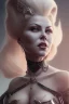 Placeholder: Lana Turner as evil queen in black leather, leather, busty, cleavage, angry, stern look. character design by cory loftis, fenghua zhong, ryohei hase, ismail inceoglu and ruan jia. unreal engine 5, artistic lighting, highly detailed, photorealistic, fantasy