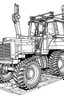 Placeholder: Outline art, no shading, full body bulldozer, black and white, lno shading, ow detail, --ar 9:11