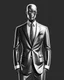 Placeholder: Arte illustration Hombre con traje y corbata moda futurista elegante, color gris, calidad ultra, hiperdetallada, 12k