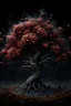 Placeholder: gothic, epic, fabulous, ancient tree with a lush crown, Inferno sakura, snow, hyperrealism, microdetalization, surreal, drawing details, clear outline, color illustration, aesthetics, stardust, mystical landscape, horror, noir, gloomy atmosphere, clouds, Space, Planets, comets, dark botanical, dark fantasy, multicolor, detailed,36d,threads, fibers, star map, horror aesthetics, mint, pink, fantastic flowers, ambient clarity, volumetric, fog, white haze, crystals