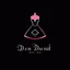 Placeholder: Create a logo with the name Deniz Boutique, inspired by diamond dresses, with the symbol of the dress, baby pink, black background.