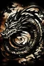 Placeholder: dragon ink logo, leather background