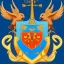 Placeholder: coat of arms of a city in a bay with an anchor and a kestrel, very detailed