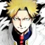 Placeholder: Detailed anime portrait of bakugo from my hero academia, gold hair and golden eyes, black suit, intricate details, full body portrait, keep head in frame, slight smile, black Japanese motif, concept art, highly detailed, digital painting, concept art, sharp focus, illustration, art by Yoji Shinkawa, WLOP and greg rutkowski and alphonse mucha and artgerm and yanjun Chen and Junji ito and Makoto Shinkai, HDR, octane render