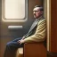 Placeholder: Portrait of hitler sitting in a train watching TV photorealistic 8k highdetail longview